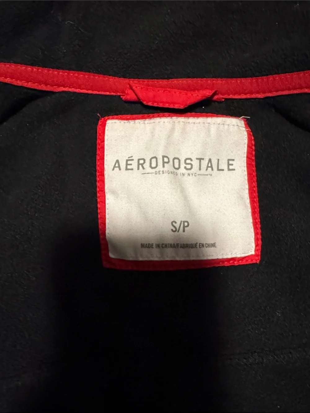 Black Men's Fleece Jacket with Zip - Aeropostale